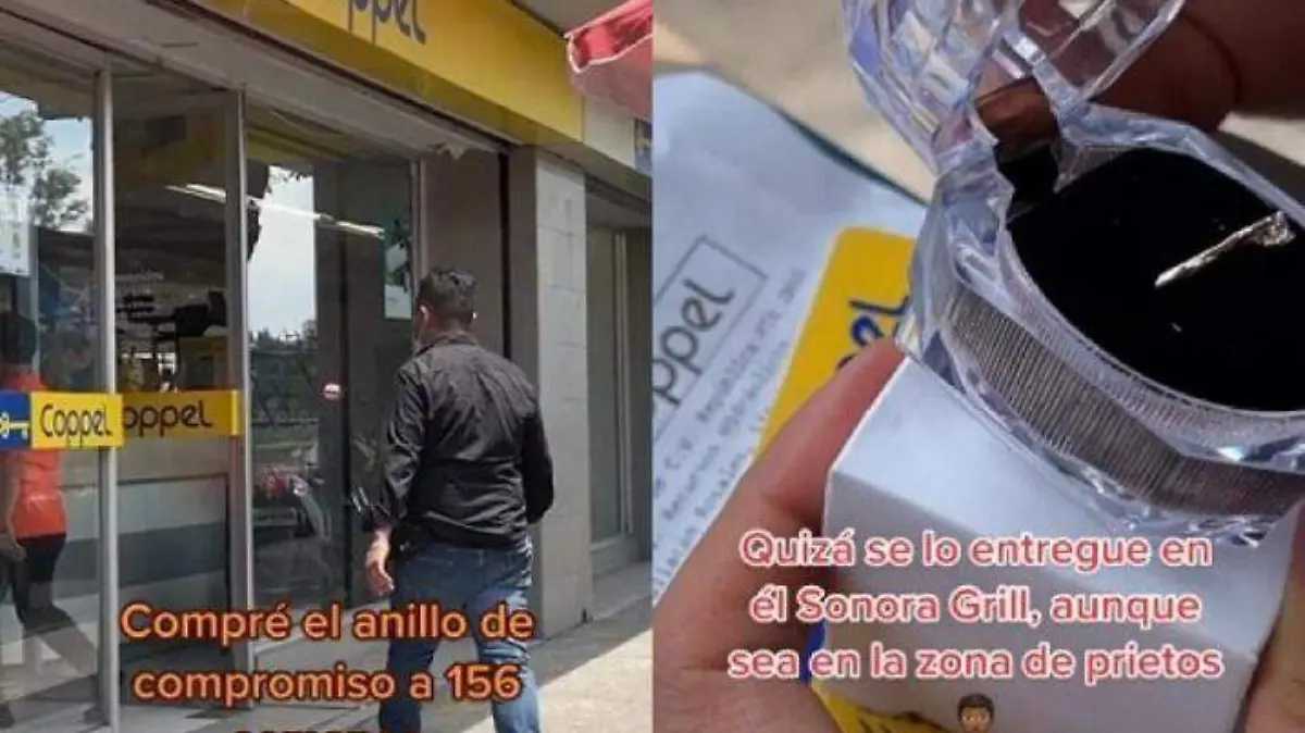 Hombre compra anillo de compromiso en Coppel